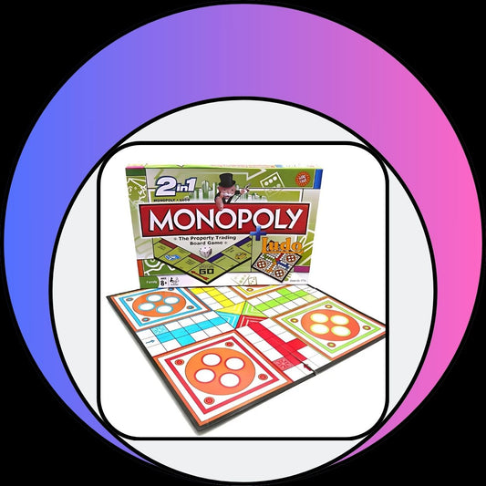 2 in 1 Monopoly Property Trading + Ludo Board Game