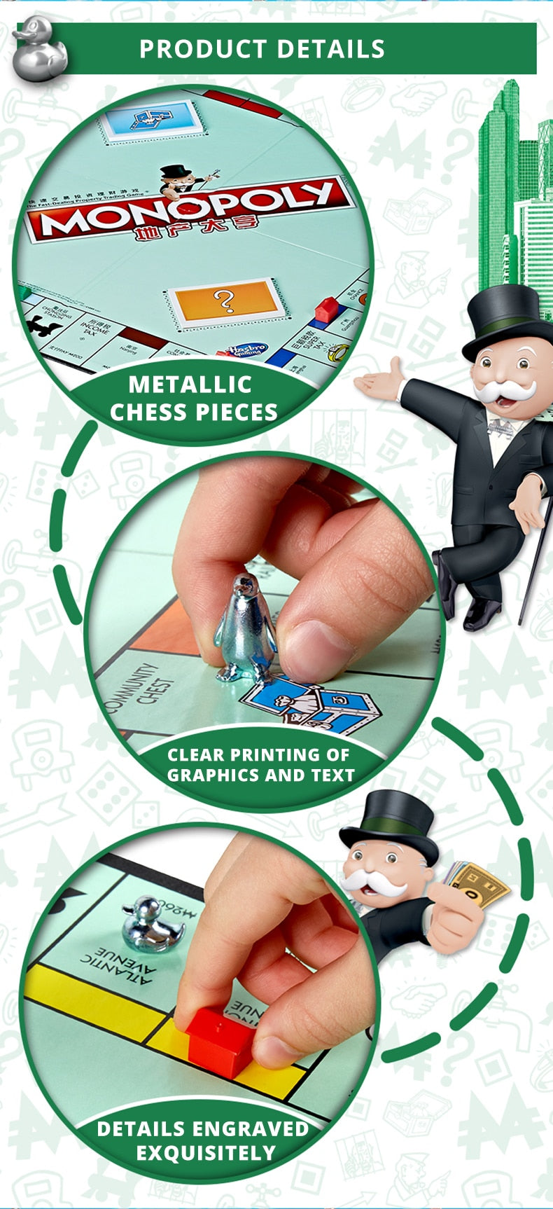 2 in 1 Monopoly Property Trading + Ludo Board Game