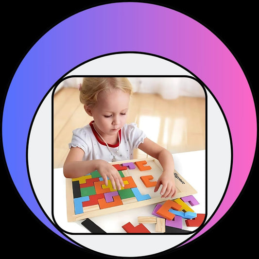 Children Pre-school Educational Colorful 3D Tangram Math Cube Imagination Shapes Game Puzzle Toy for Kids