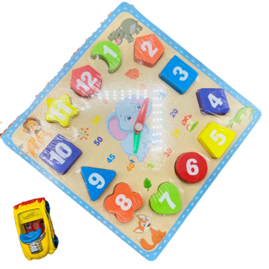 Colorful Digital 12 Movable Blocks Non-Toxic Wooden Clock Toy for Kids