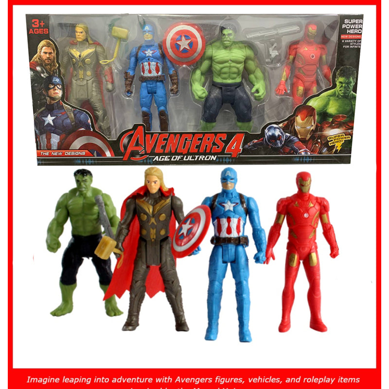 Colorful Justice Avengers Super Heroes 4 in 1 Action Figure Toy for Kids