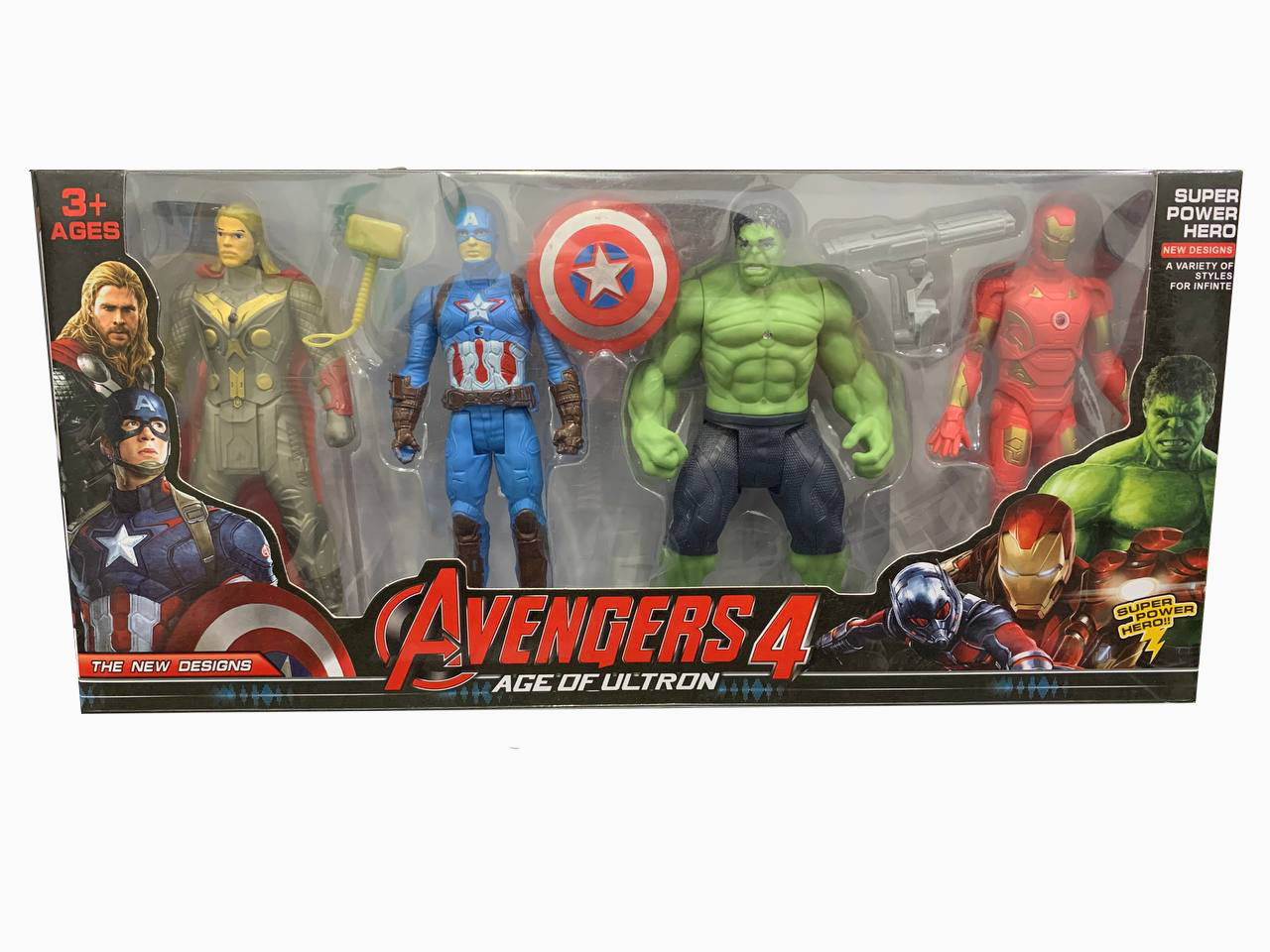 Colorful Justice Avengers Super Heroes 4 in 1 Action Figure Toy for Kids