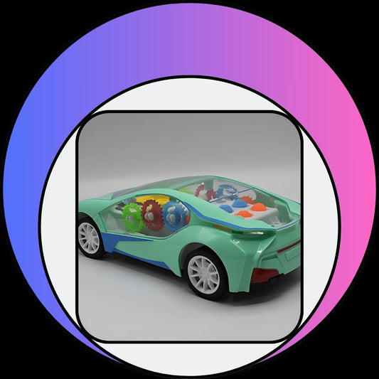 Futuristic Designed Remote-Controlled Toy Car With LED Light Gear Rotation