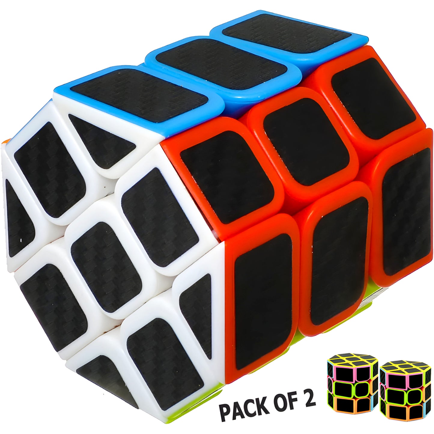 Pack Of 2 Colorful Octagonal Shaped Puzzle Cube Toys (3x3x3)
