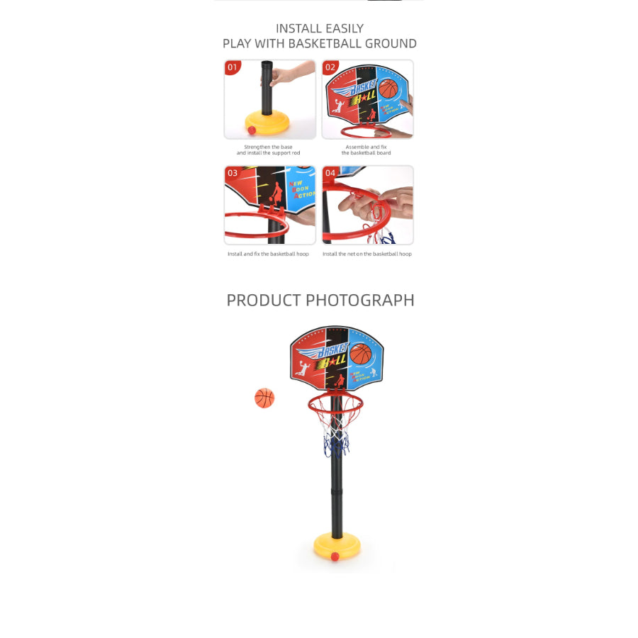 Children’s Basketball Stand Portable Adjustable Indoor Plastic Parent Child Interactive Toy