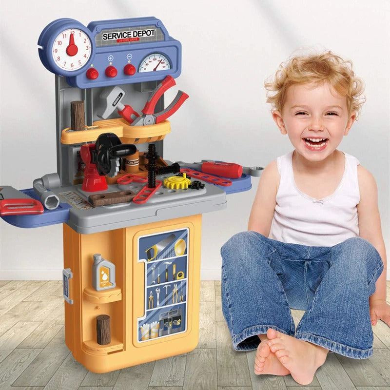 3 In 1 Carpenter Engineer Role-Play Suitcase 39 Pcs Simulation Pretend Playset For Toddlers